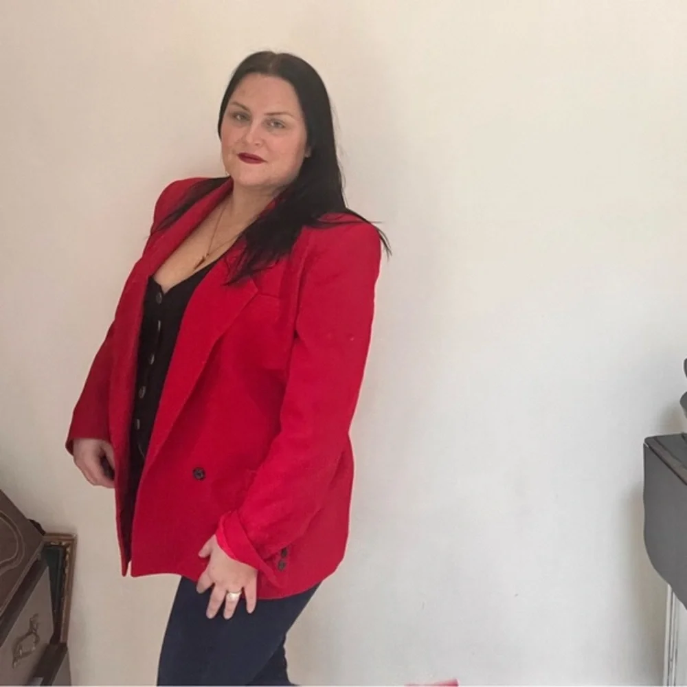Christian Dior Vintage the suit red wool blazer‎ size 16
